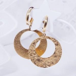 １８金ゴールドデザインピアリング円形 171028