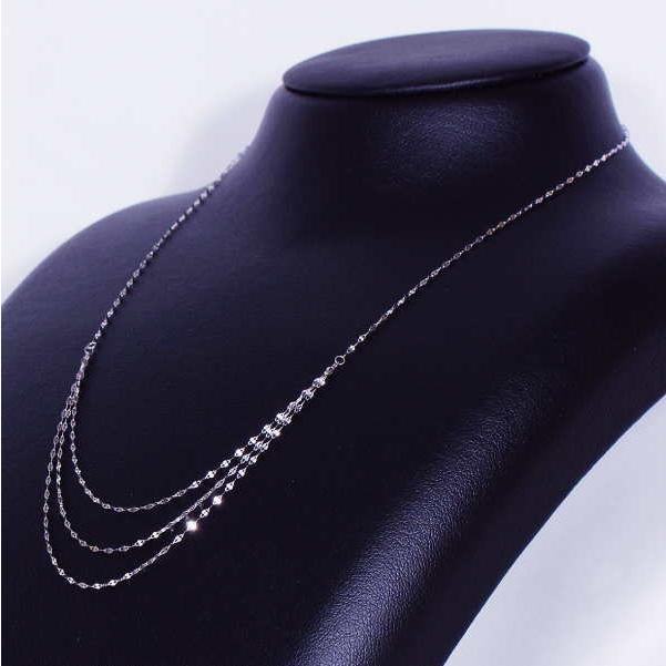 【新品未使用品】定価49,800円　純プラチナ３連デザインネックレス　41cm 新品未使用品】定価49,800円純プラチナ3連デザインネックレス41cm