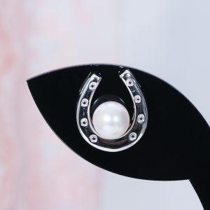 シルバー パール タイニーピン ブローチ 馬蹄