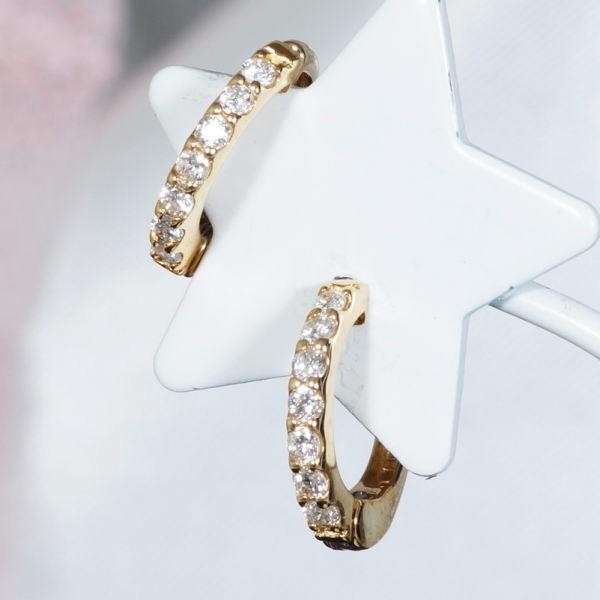 K18 0.2ct ダイヤモンドピアリング ハーフエタニティ 18金 4月誕生石