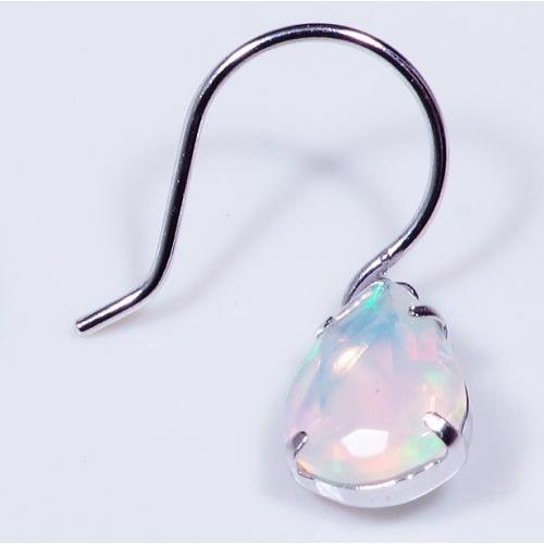 K18WG オパール フック ピアス K18WG オパール ピアス ペアシェイプ 18金ホワイトゴールド フック