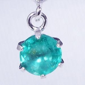 K14WG 0.5ct エメラルドピアリング 14金ホワイトゴールド 5月誕生石