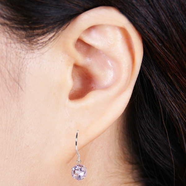 K18 0.8ct モルガナイトピアス ラウンド アメリカン 18金 ピンクアクア 