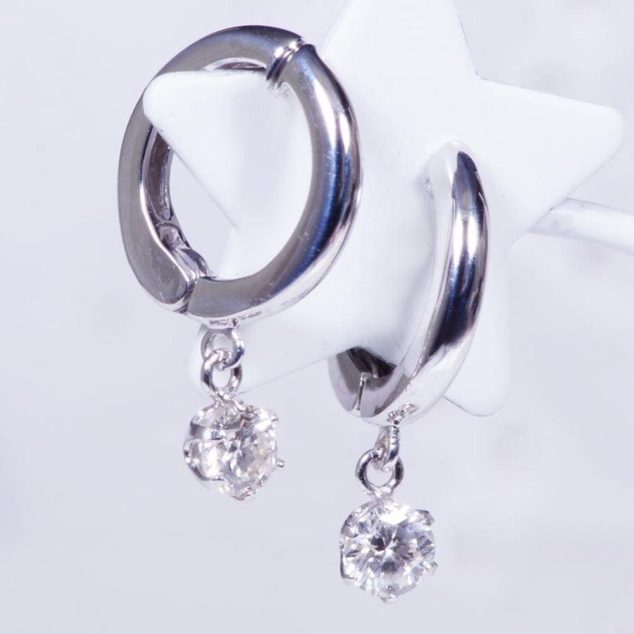 K14WG 0.4ct ダイヤピアリング 14金 ホワイトゴールド 4月誕生石 