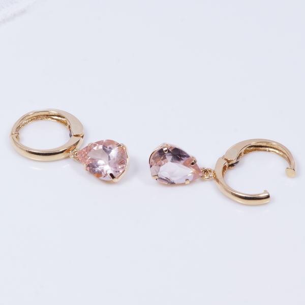 K18 1.6ct モルガナイトピアリング ペアシェイプ 18金 モルガナイト 