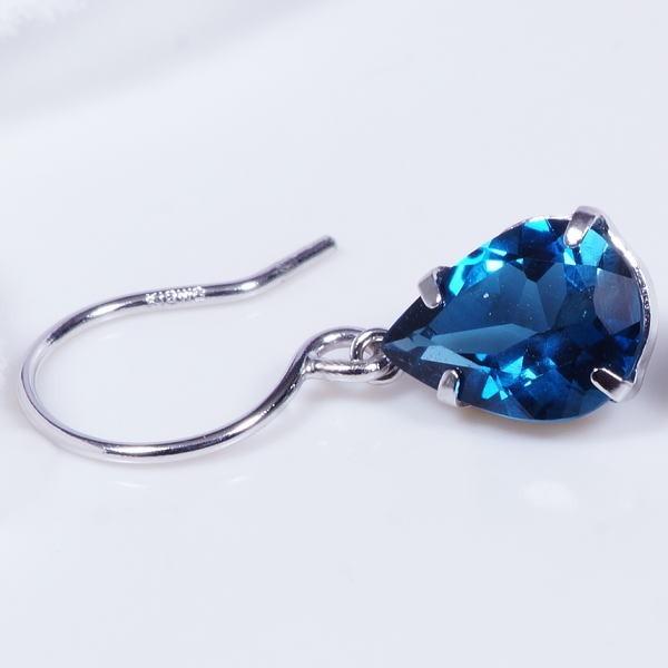 K18 3.2ct ロンドンブルートパーズピアス カボション 18金 11月誕生石