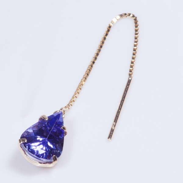 K18 2ct タンザナイトピアス 2カラット 18金 ペアシェイプ アメリカン