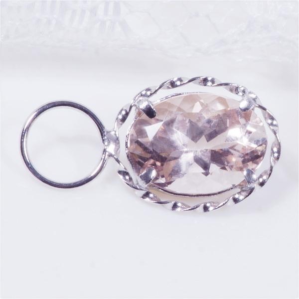 PT 1.6ct モルガナイトチャーム オーバル 1.6カラット プラチナ 