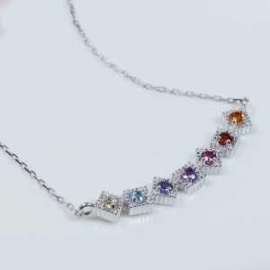 18金ホワイトゴールド アミュレット ペンダントネックレス（60-4393）