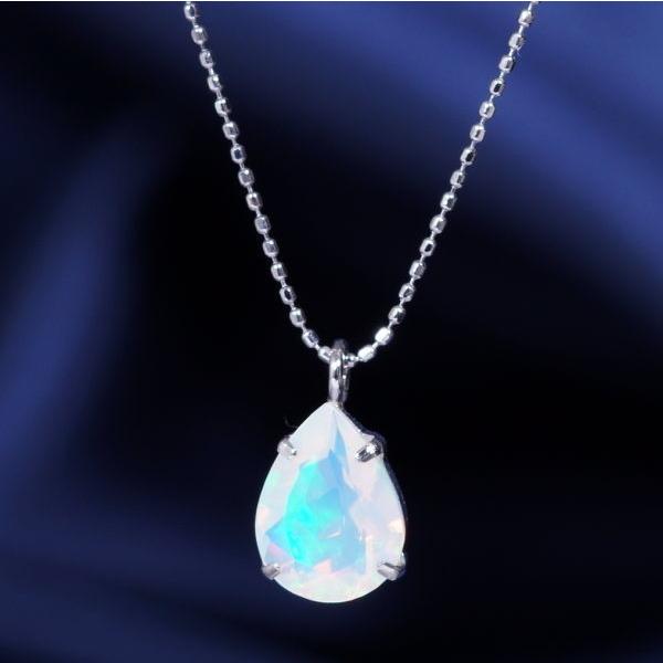 PT 0.5ct オパール ペンダント ネックレス ペアシェイプ 