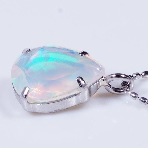 PT 0.5ct オパール ペンダント ネックレス ペアシェイプ 