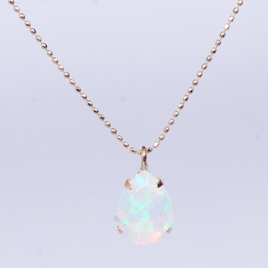 K18 0.6ct オパールペンダント ペアシェイプ 18金 45cmフリー