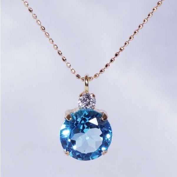 ブルートパーズ　18K K18 大粒 スーパーブルートパーズ ペンダント トップ インナー