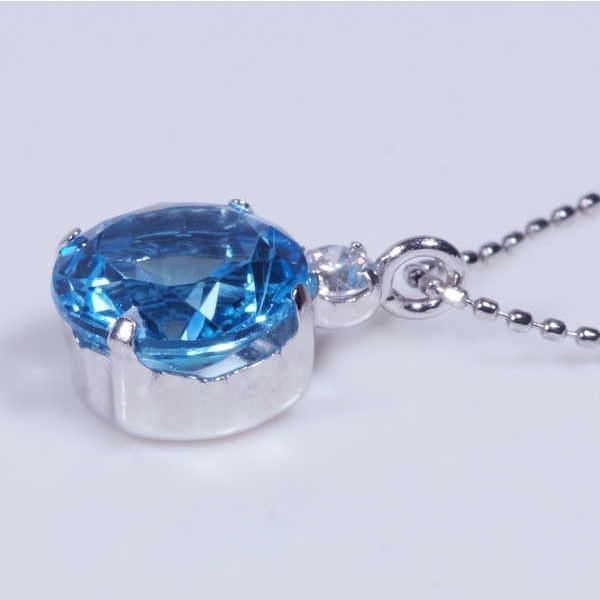 ptネックレスブルートパーズ 新品 PT 1ct ブルートパーズペンダント ネックレス 1カラット ラウンド