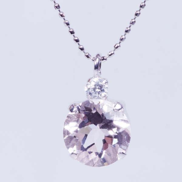 PT 0.7ct モルガナイトペンダント ダイヤ 0.05ct プラチナ