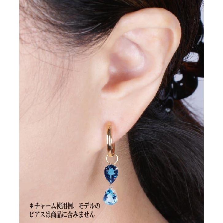 K18 ブルートパーズチャーム K18 4.8ct ブルートパーズチャーム ペアシェイプ 18金 4.8