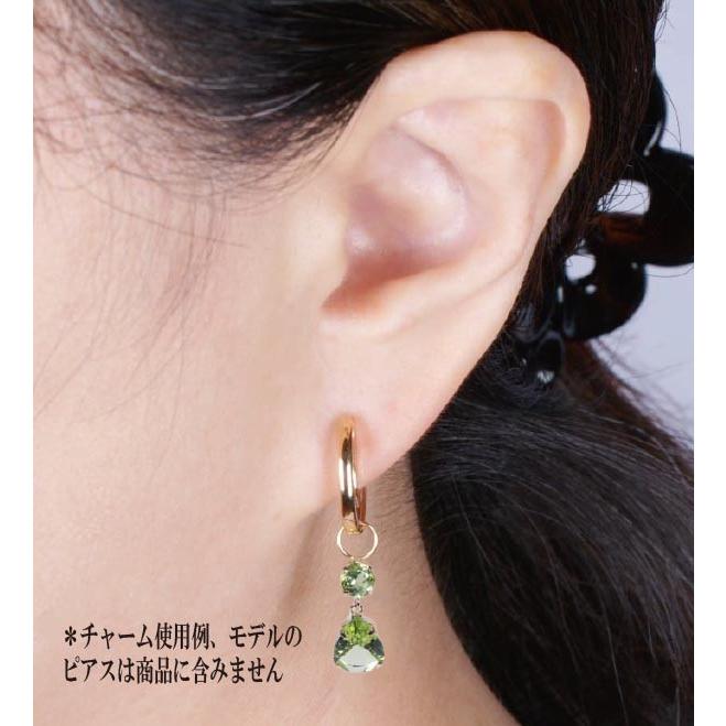 K18 2.2ct ペリドット チャーム ペアシェイプ ワンペア (ピアス・イヤリング用)18金 8月誕生石 CH51 :ch499900:Japan Gold Jewelry 通販 ペリドットチャーム ピアス イヤリングにも
