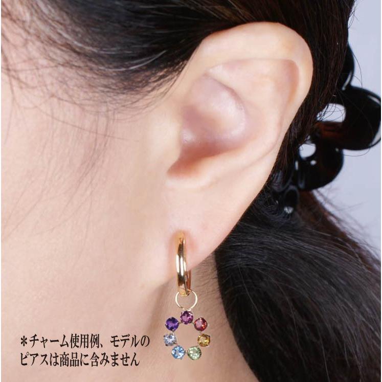 K18 1.5ct カラーストーンチャーム アミュレット 1.5カラット 18金 