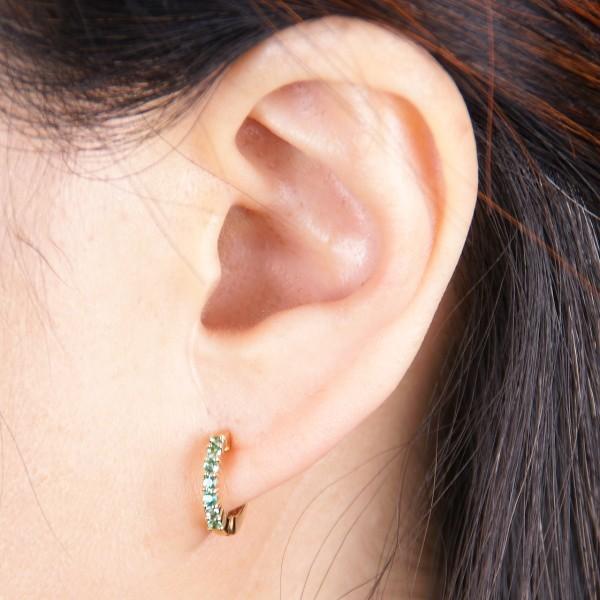 新品　k18金ゴール天然エメラルド　天然ダイアモンド　ピアスイアリング　デザイン 楽天市場】エメラルド ピアス レディース K18イエローゴールド 18金