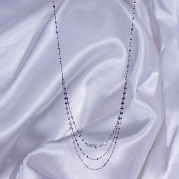 プラチナ デザインネックレス エレガント ハーフ3連 40cm 41.5cm 43cm