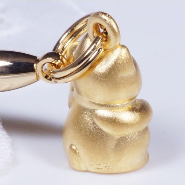 純金 招き猫根付兼ストラップ 金工作家「光則」作のデザイン ギフト