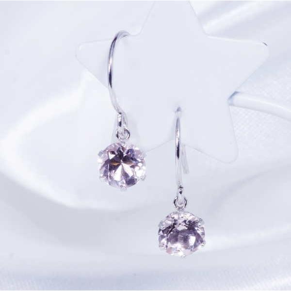 PT 0.8ct モルガナイト ピアス ラウンド アメリカン プラチナ 