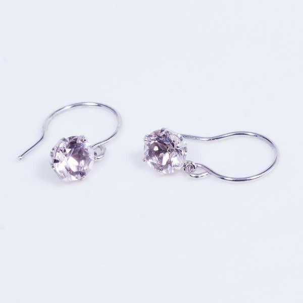PT 0.8ct モルガナイト ピアス ラウンド アメリカン プラチナ 