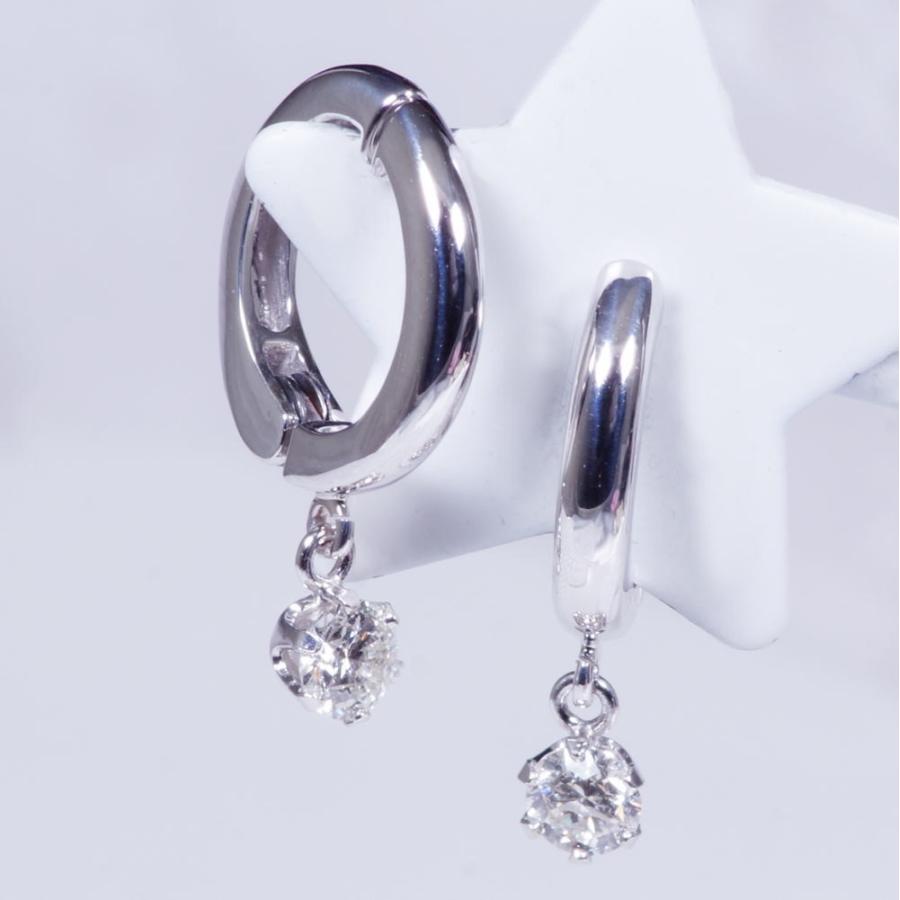 K14WG 0.3ct ダイヤピアリング 14金ホワイトゴールド 4月誕生石 