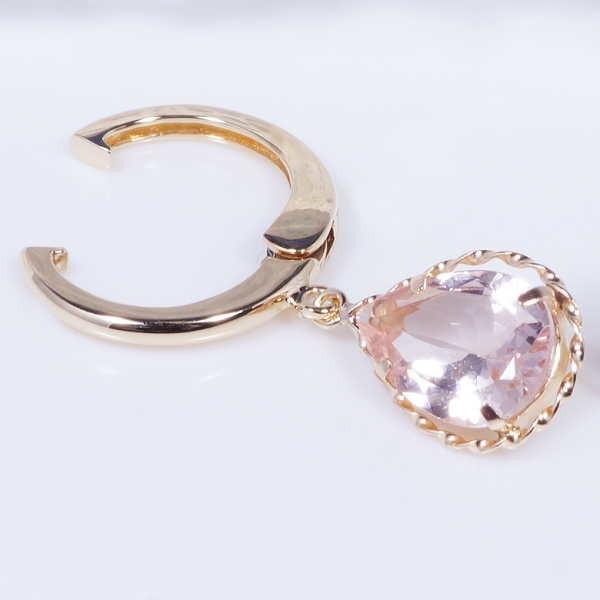 K18 1.6ct モルガナイトピアリング ペアシェイプ 18金 クリスマス