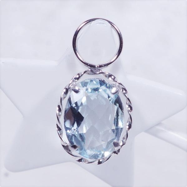 PT 1.6ct アクアマリンチャーム オーバル プラチナ 1.6カラット 
