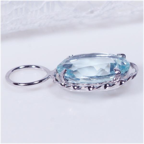 PT 1.6ct アクアマリンチャーム オーバル プラチナ 1.6カラット 