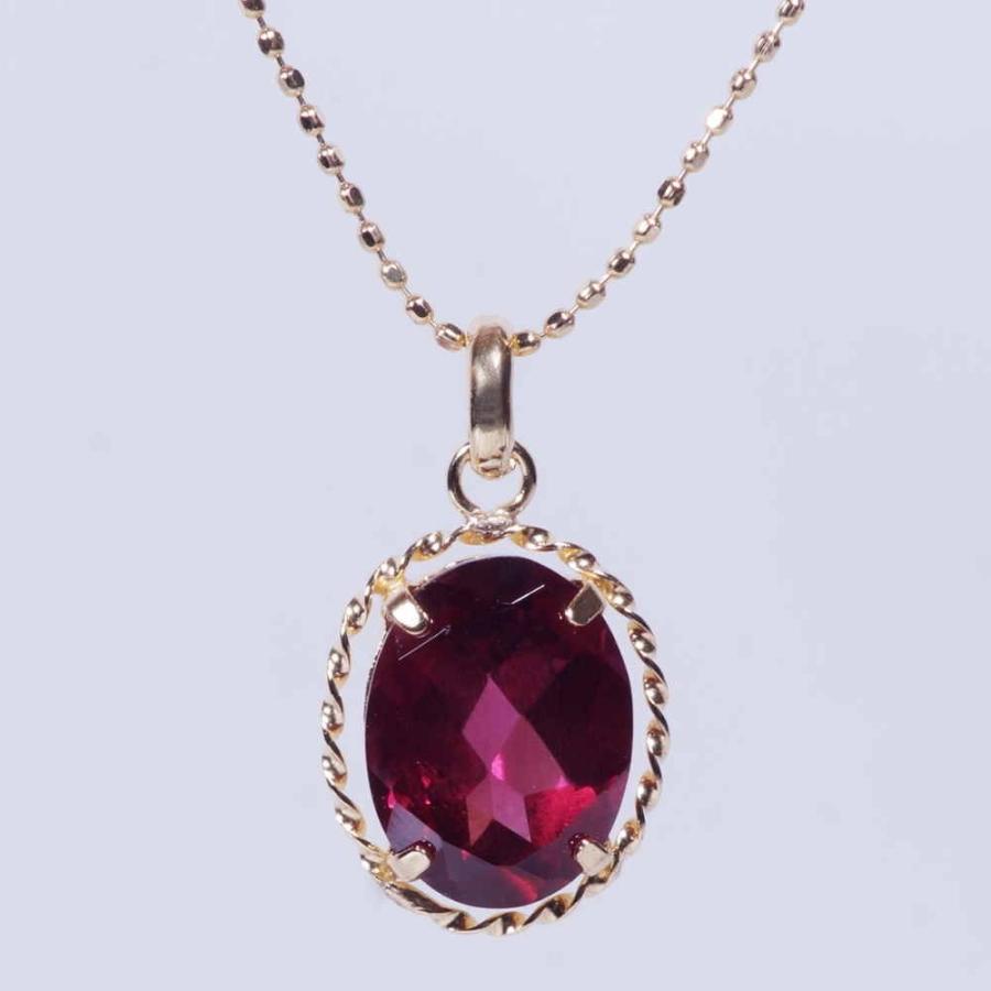 ロードライトガーネット ペンダントネックレス 1カラット オーバル