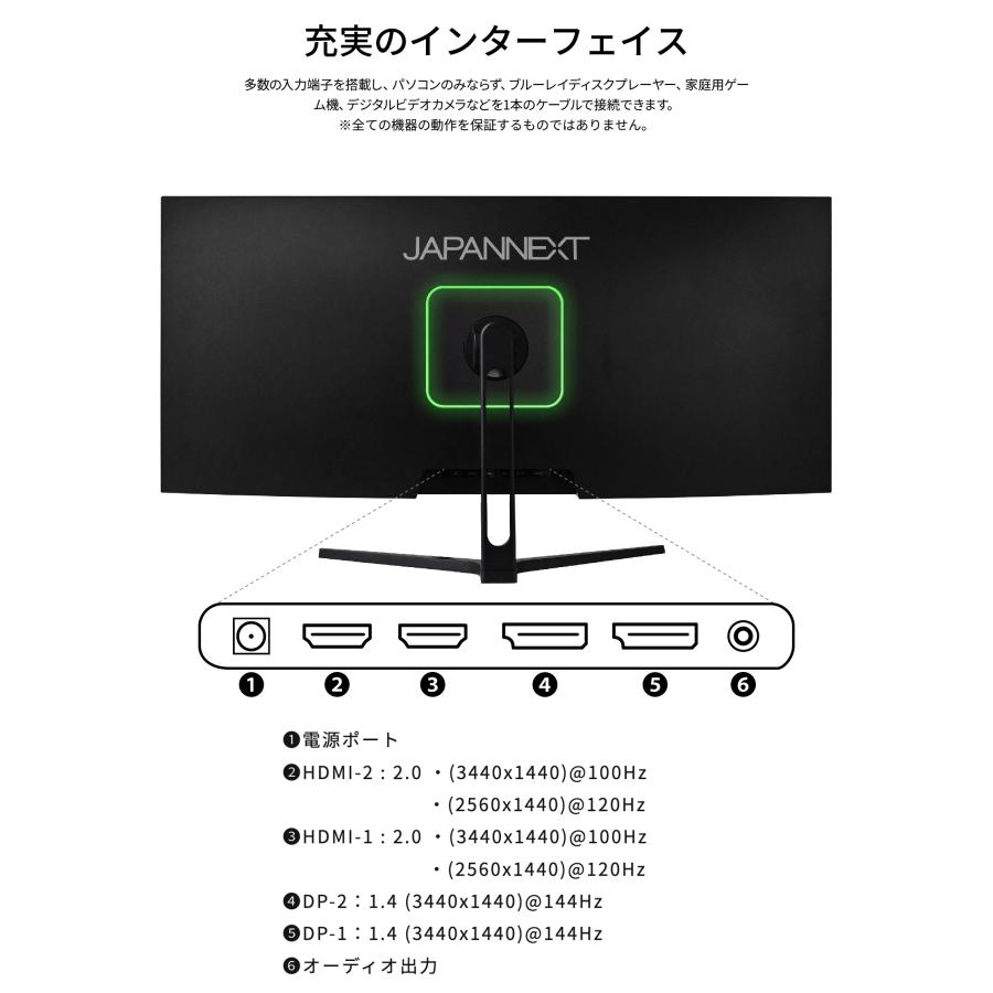 JAPANNEXT 34インチIPSパネル ウルトラワイド(UWQHD)ゲーミング JAPANNEXT 34インチIPSパネル ウルトラワイド(UWQHD)ゲーミング