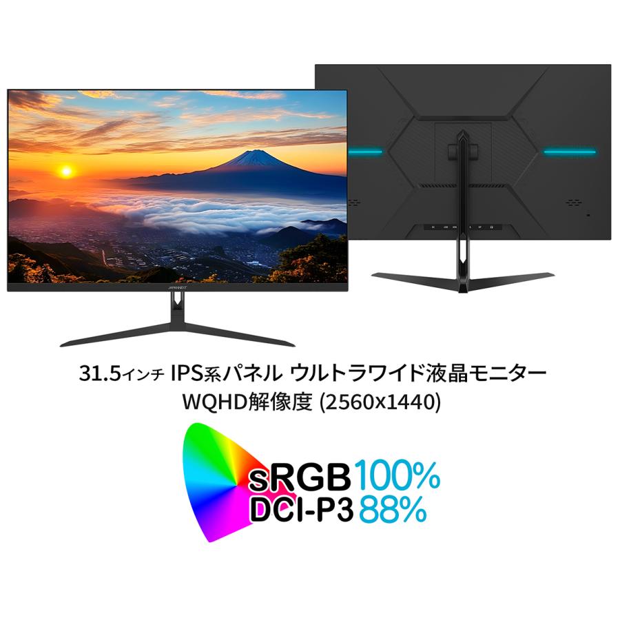 JAPANNEXT IPSパネル 31.5インチ WQHD(2560 x 1440) 液晶 JAPANNEXT IPSパネル 31.5インチ WQHD(2560 x 1440) 液晶
