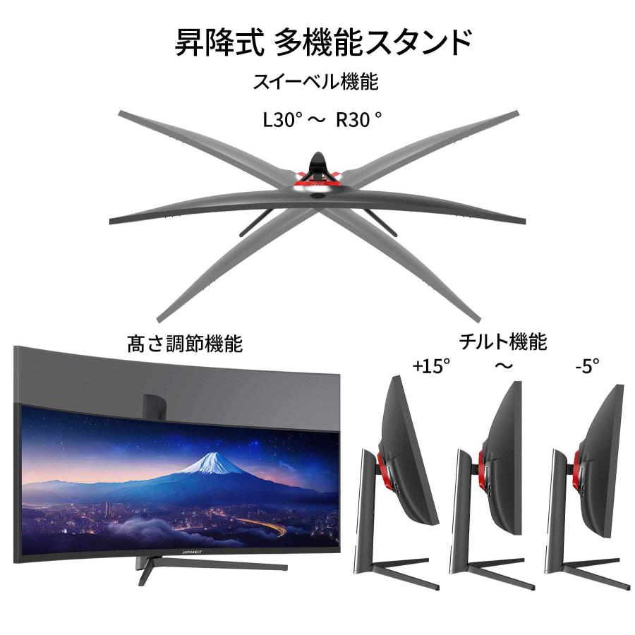 JAPANNEXT 49インチ曲面IPSパネル Dual WQHD JAPANNEXT 49インチ曲面IPSパネル Dual WQHD(5120x1440)解像度 超