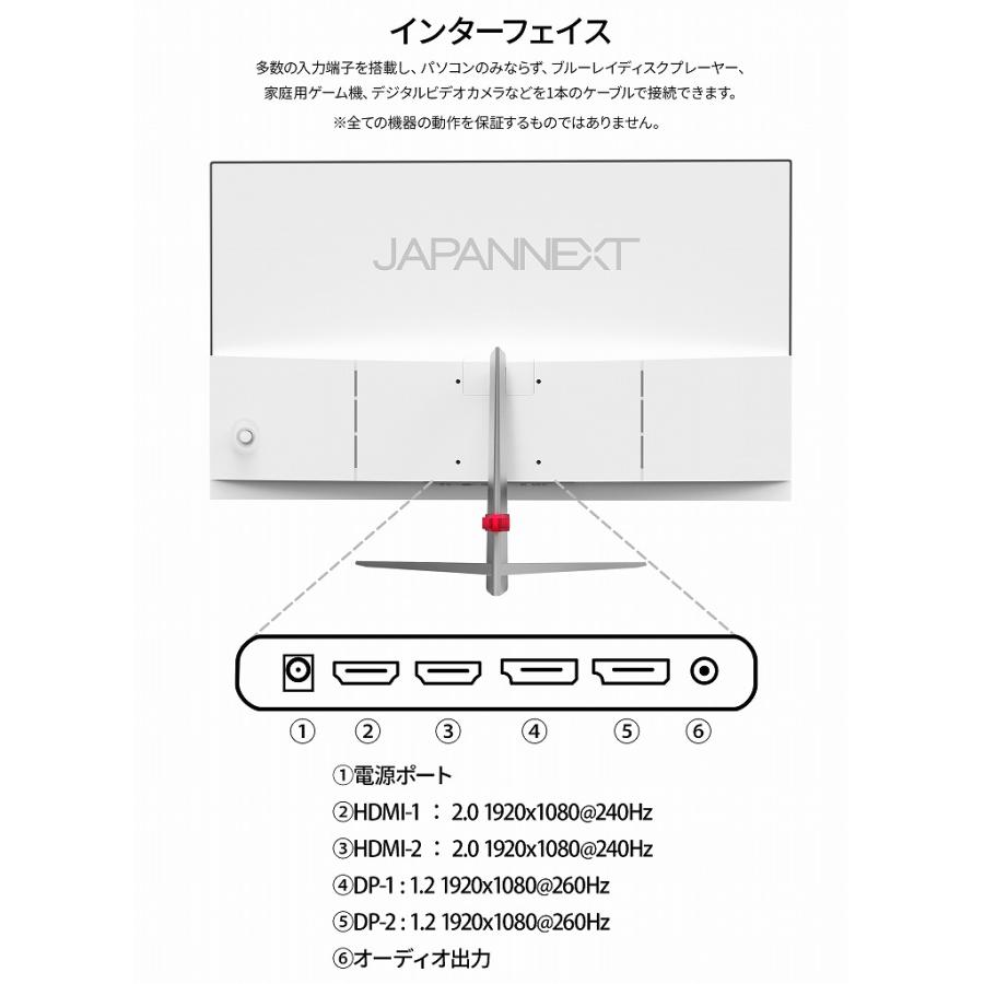 JAPANNEXT 24.5インチ VAパネル搭載 260Hz対応 フルHD(1920x1080 JAPANNEXT 24.5インチ VAパネル搭載 260Hz対応 フルHD(1920x1080