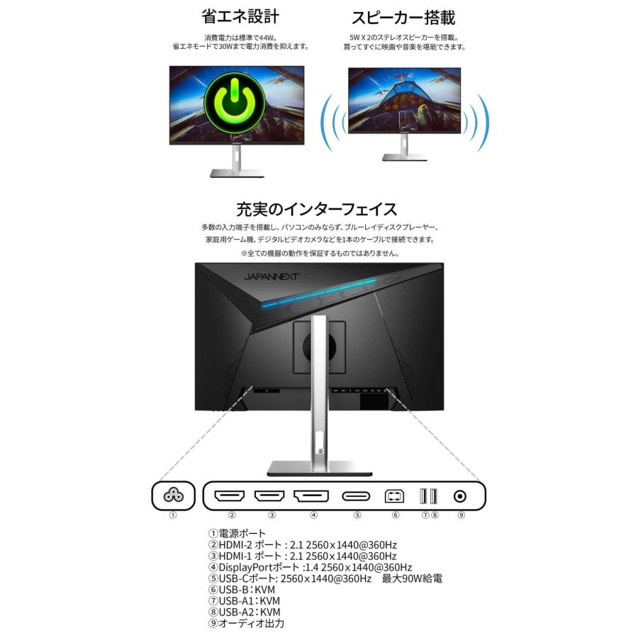 JAPANNEXT 27インチ ULTRA FAST IPSパネル搭載 360Hz対応 WQHD JAPANNEXT 27インチ ULTRA FAST IPSパネル搭載 360Hz対応 WQHD