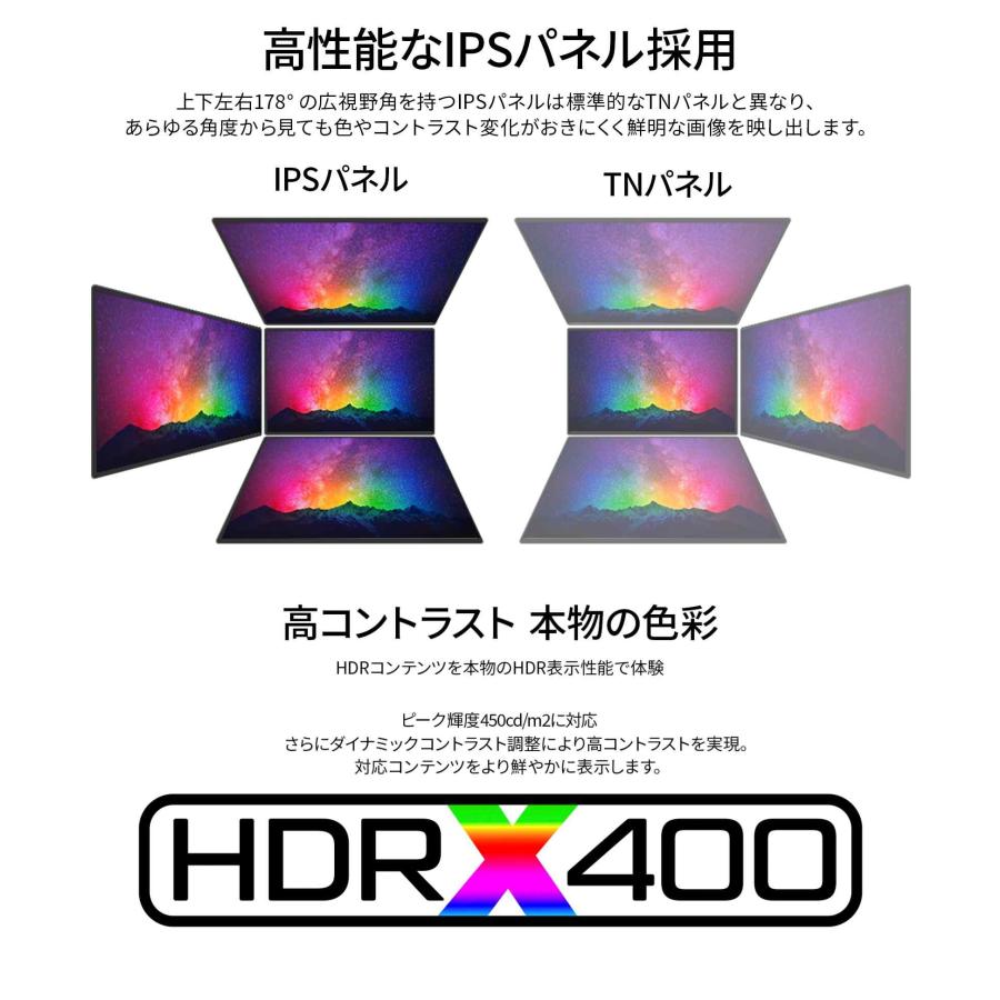 JAPANNEXT 27インチ IPSパネル Full HD(1920 x 1080) 360Hz 液晶モニター 27X-360(JN-360IPS27FHDR-HSP) HDMI DP sRGB 100% HDR400 昇降式スタンド搭載爆買_9