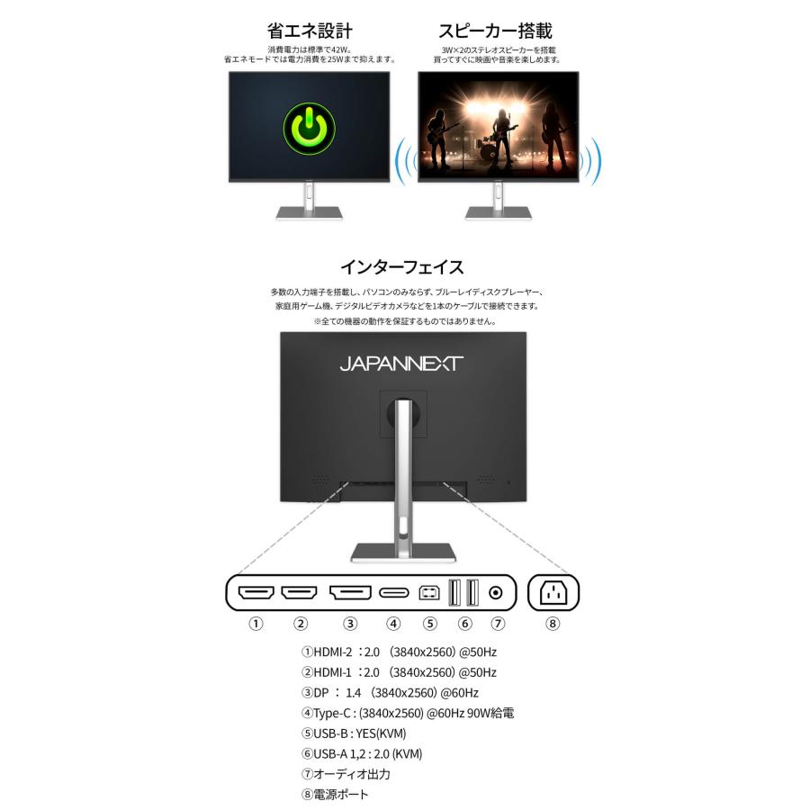 JAPANNEXT 28.2インチ IPSパネル搭載 4K Plus(3840x2560)解像度 JAPANNEXT 28.2インチ IPSパネル搭載 4K Plus(3840x2560)解像度