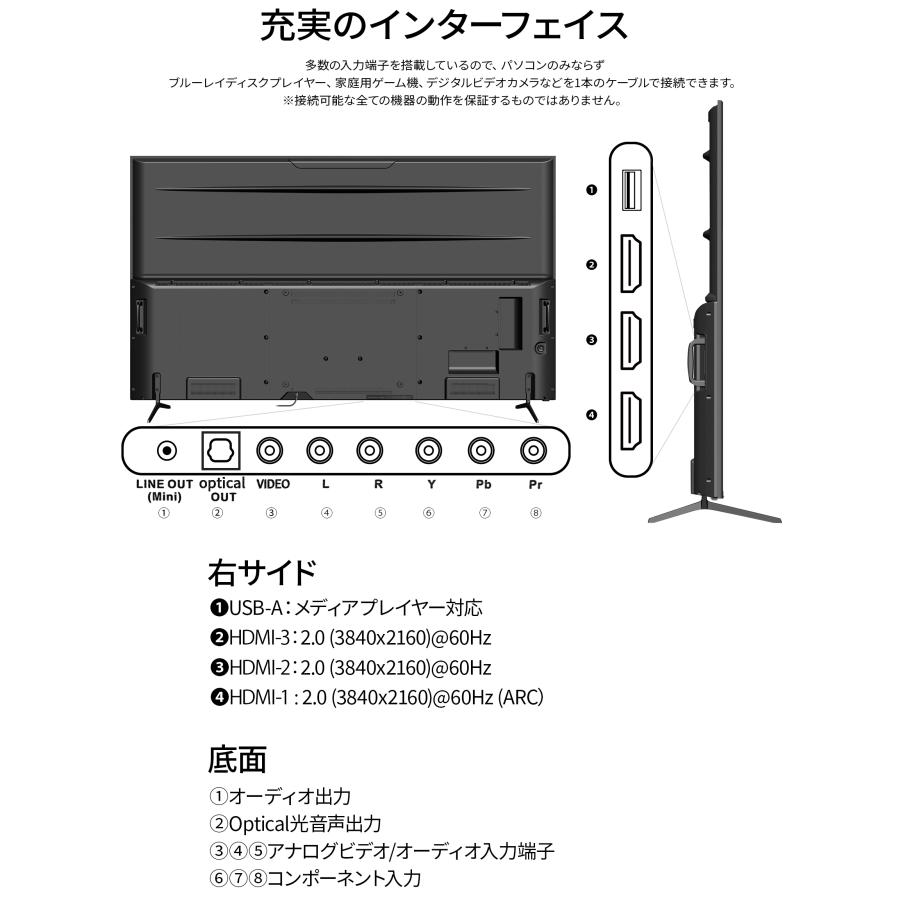 【5年保証モデル】JAPANNEXT 85インチ 超大型4Kモニター JN-HDR85V4K-H5 HDMI コンポーネント USB再生対応 サイネージ ジャパンネクスト｜japannext｜13