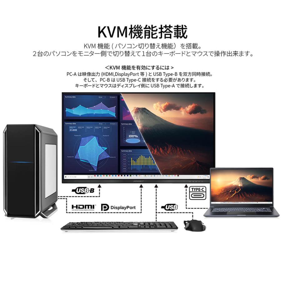 JAPANNEXT 27インチ IPSパネル搭載 WQHD(2560x1440)解像度 液晶モニター JN-IPS27Q4FL-HSPC9-DL HDMI DP USB Type-C デイジーチェーン接続対応 ジャパンネクスト | JAPANNEXT | 11