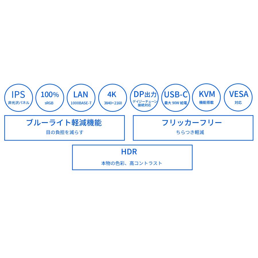 JAPANNEXT 28インチ IPSパネル搭載 4K解像度 液晶モニター JN-IPS28U-HSPC9-DL HDMI DP USB Type-C LAN デイジーチェーン接続対応 【2年保証】 ジャパンネクスト_3