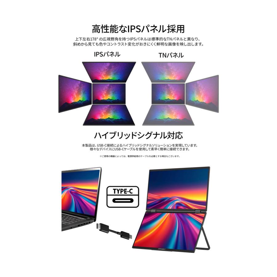 JAPANNEXT（ジャパンネクスト） JAPANNEXT 15.6インチ IPSパネルx2搭載