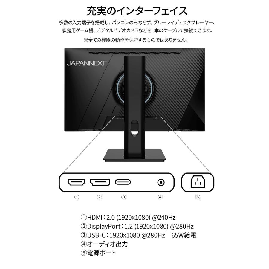 JAPANNEXT（ジャパンネクスト） JAPANNEXT 24.5インチ IPSパネル搭載