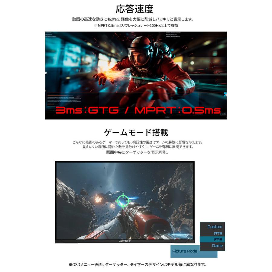 【ECサイト限定】 JAPANNEXT 27インチ IPS Dual Frame Rate 160Hz 320Hz 4K解像度 ゲーミングモニター JN-IPS27G1632UF 0.5ms 【2年保証】ジャパンネクスト爆買_5