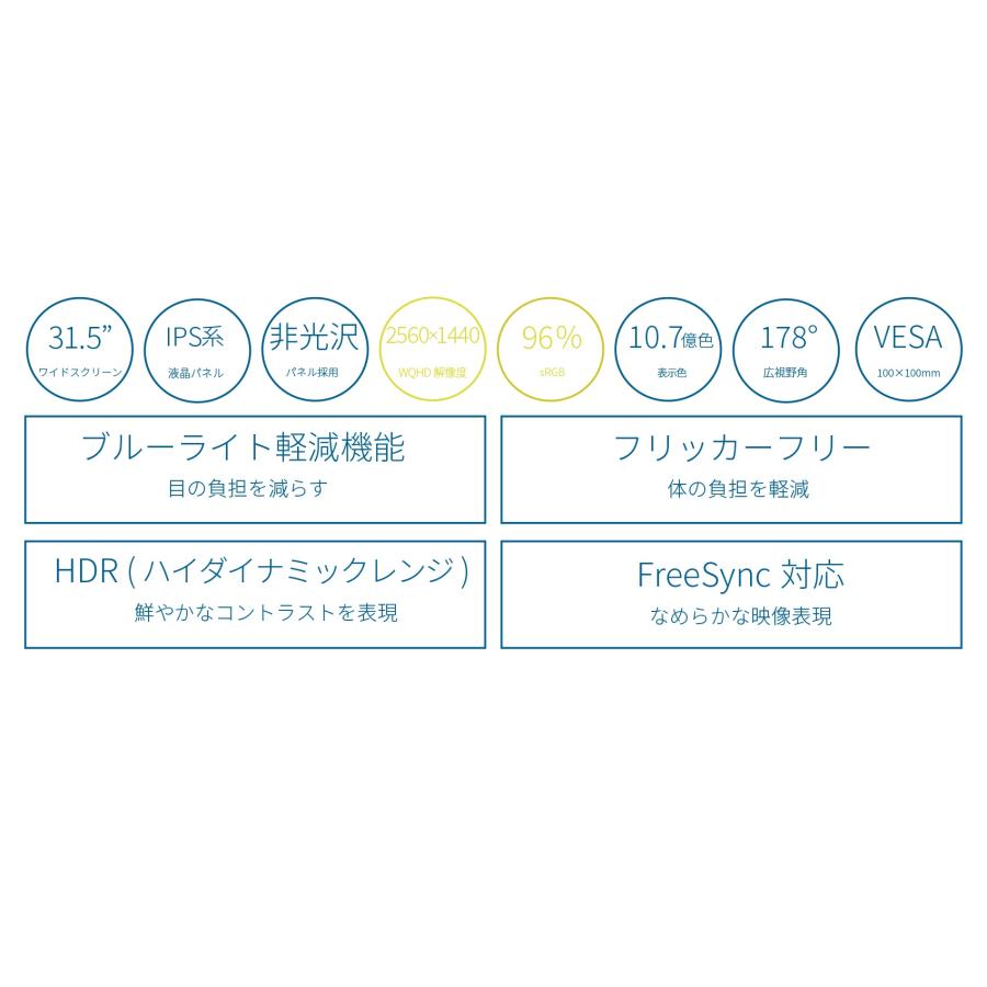 JAPANNEXT デスクワーク液晶モニター PCモニター パソコンモニター 31.5インチ IPSパネル WQHD ウルトラワイド DP 高画質 JN-IPS315FLWQHDR ジャパンネクスト | JAPANNEXT | 04