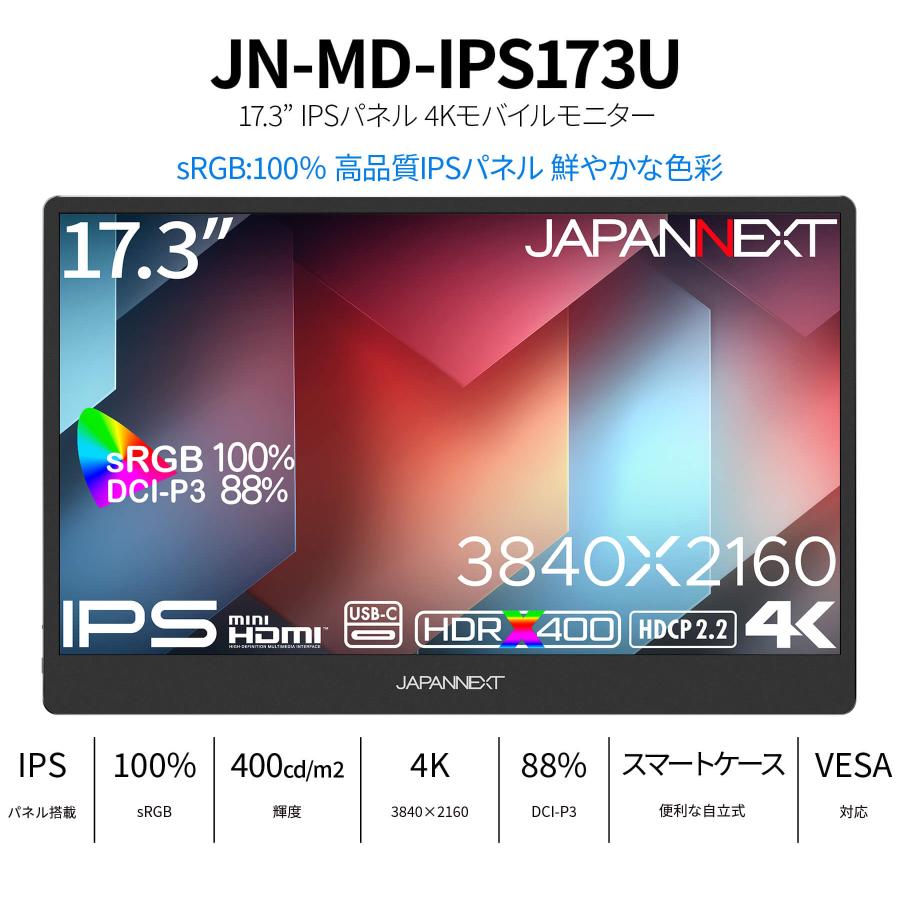JAPANNEXT（ジャパンネクスト） JAPANNEXT 17.3インチ IPSパネル搭載