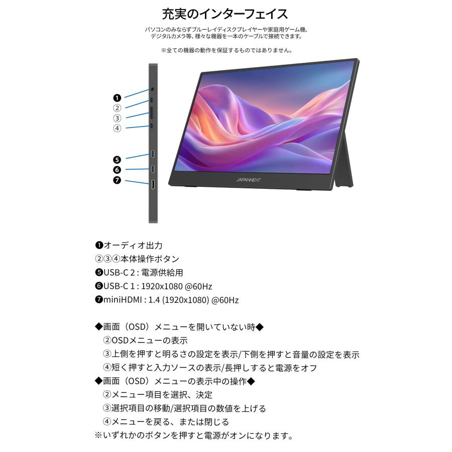 JAPANNEXT（ジャパンネクスト） JAPANNEXT 13.3インチ IPSパネル搭載