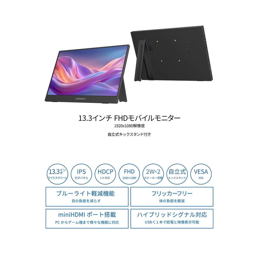 JAPANNEXT（ジャパンネクスト） JAPANNEXT 13.3インチ IPSパネル搭載