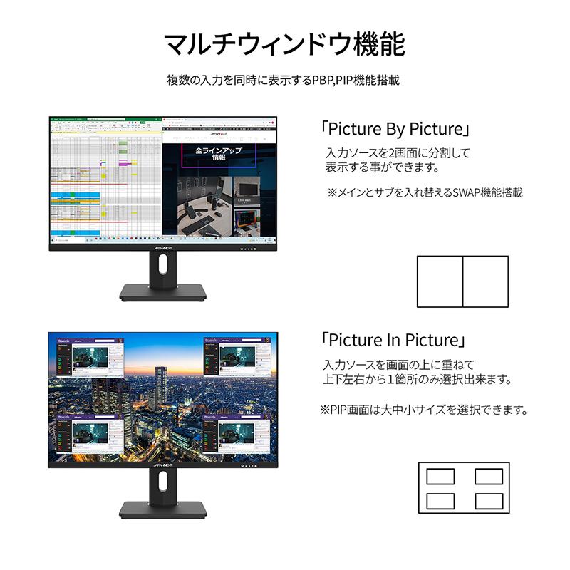JAPANNEXT 28型 IPS 4K液晶モニター USB Type-C(最大65W給電対応） JN 